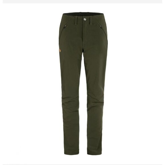 Fjallraven Pants - Fjallraven women’s army green Size 8 Abisko Trail stretch trousers hiking pants